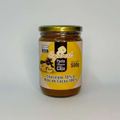 Pasta de Castanha de Caju com Chocolate 70% e Nibs de Cacau 100% – 550 g