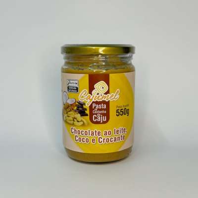 Pasta de Castanha de Caju com Chocolate ao Leite, Coco e Crocante – 550 g